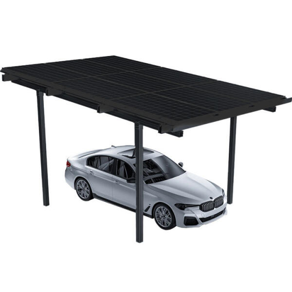 Basic Solar Carport Black 1 parking space